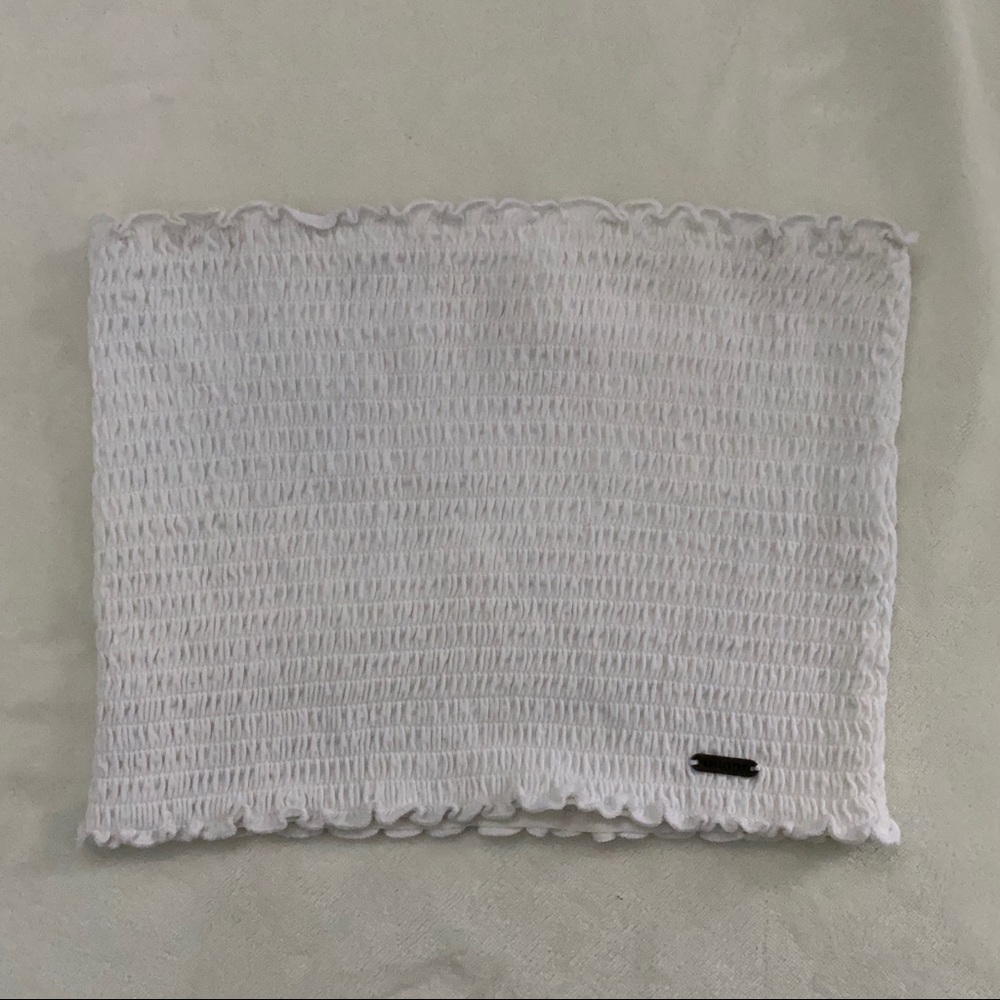 Hollister White Ruched Cropped Tube Top - Picture 5 of 7